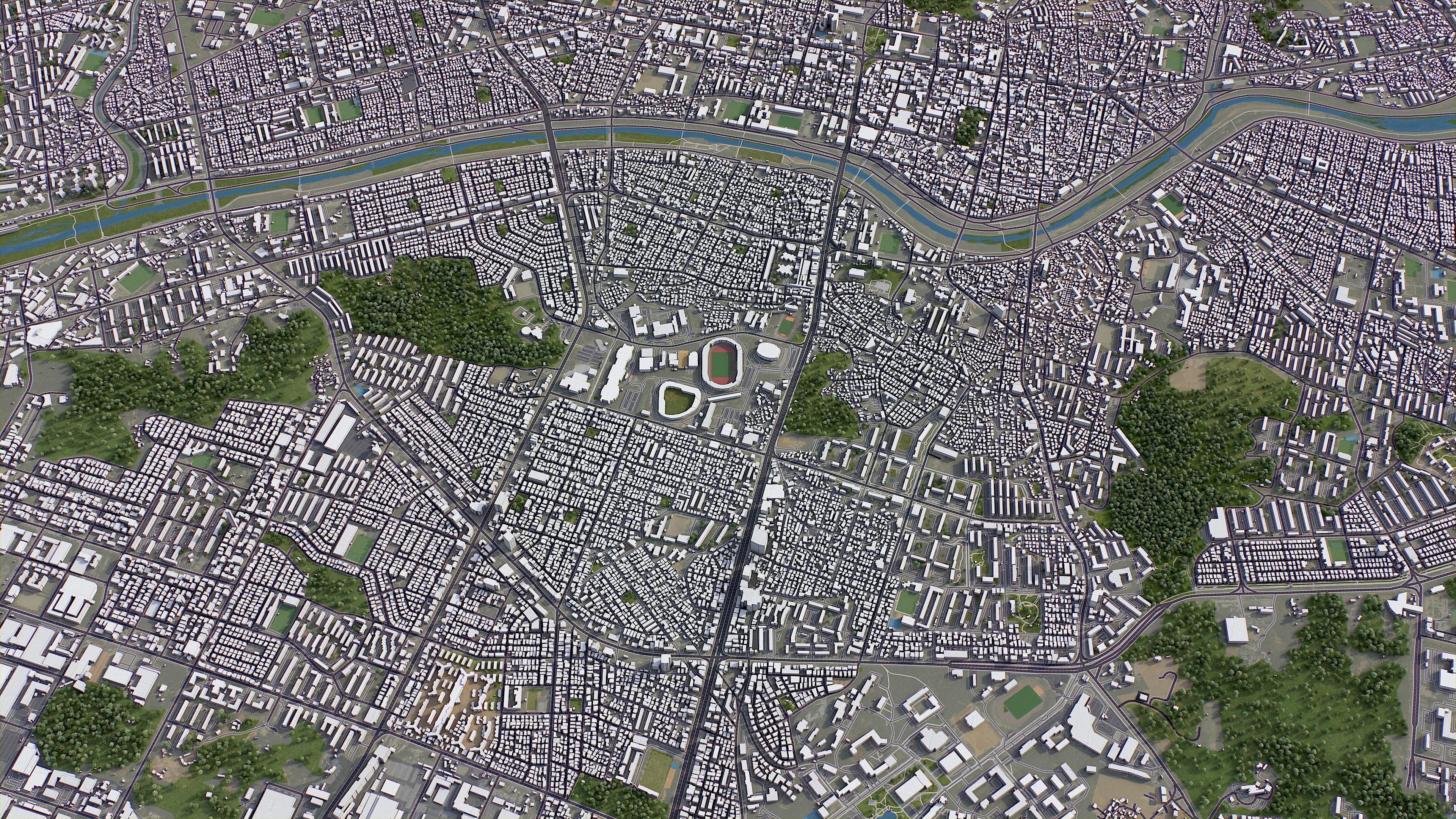 Cheongju Low-poly 3D model_10