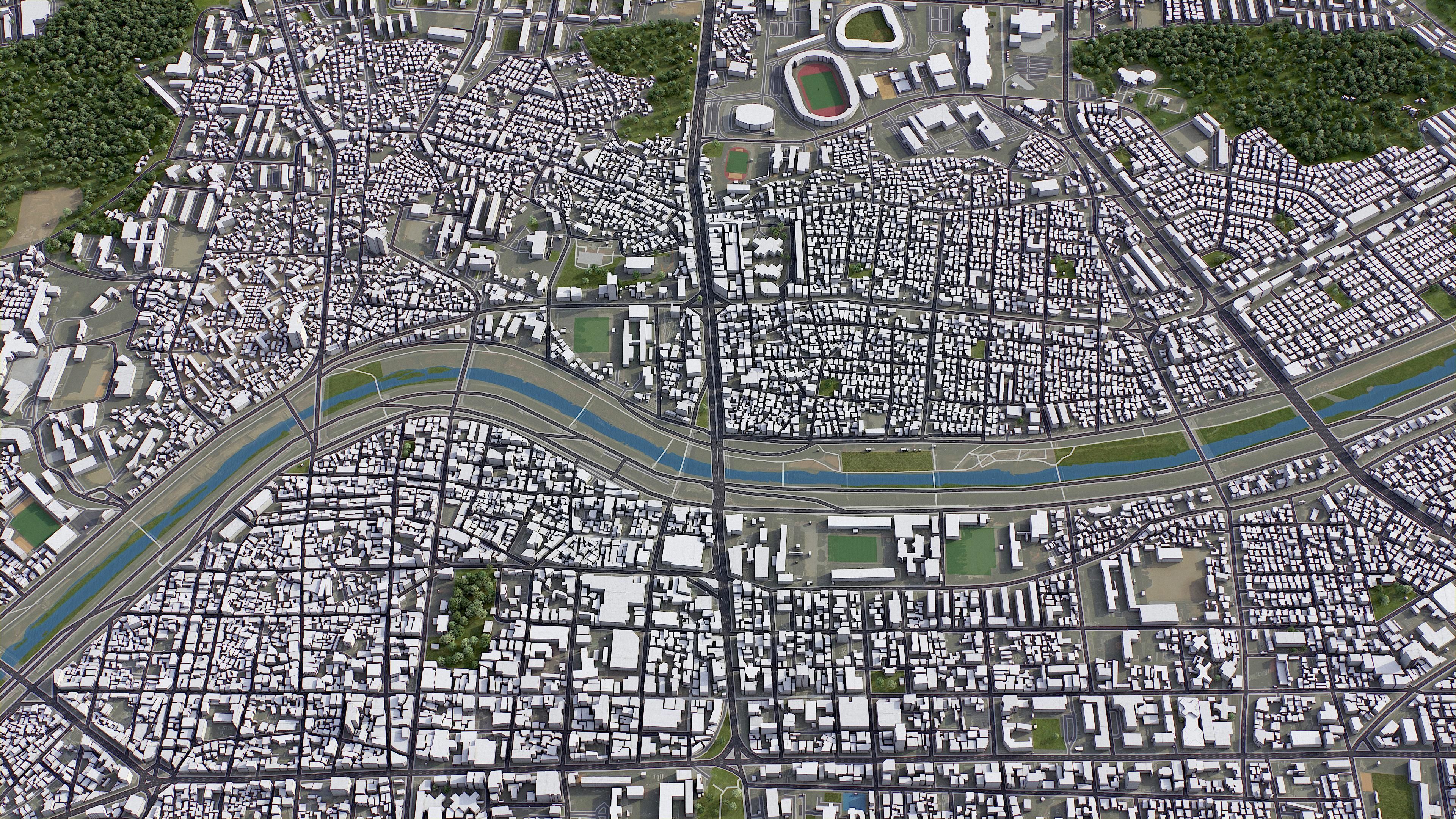 Cheongju Low-poly 3D model_5