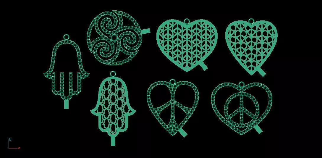 7 PIECES NECKLACES 3D print model_0