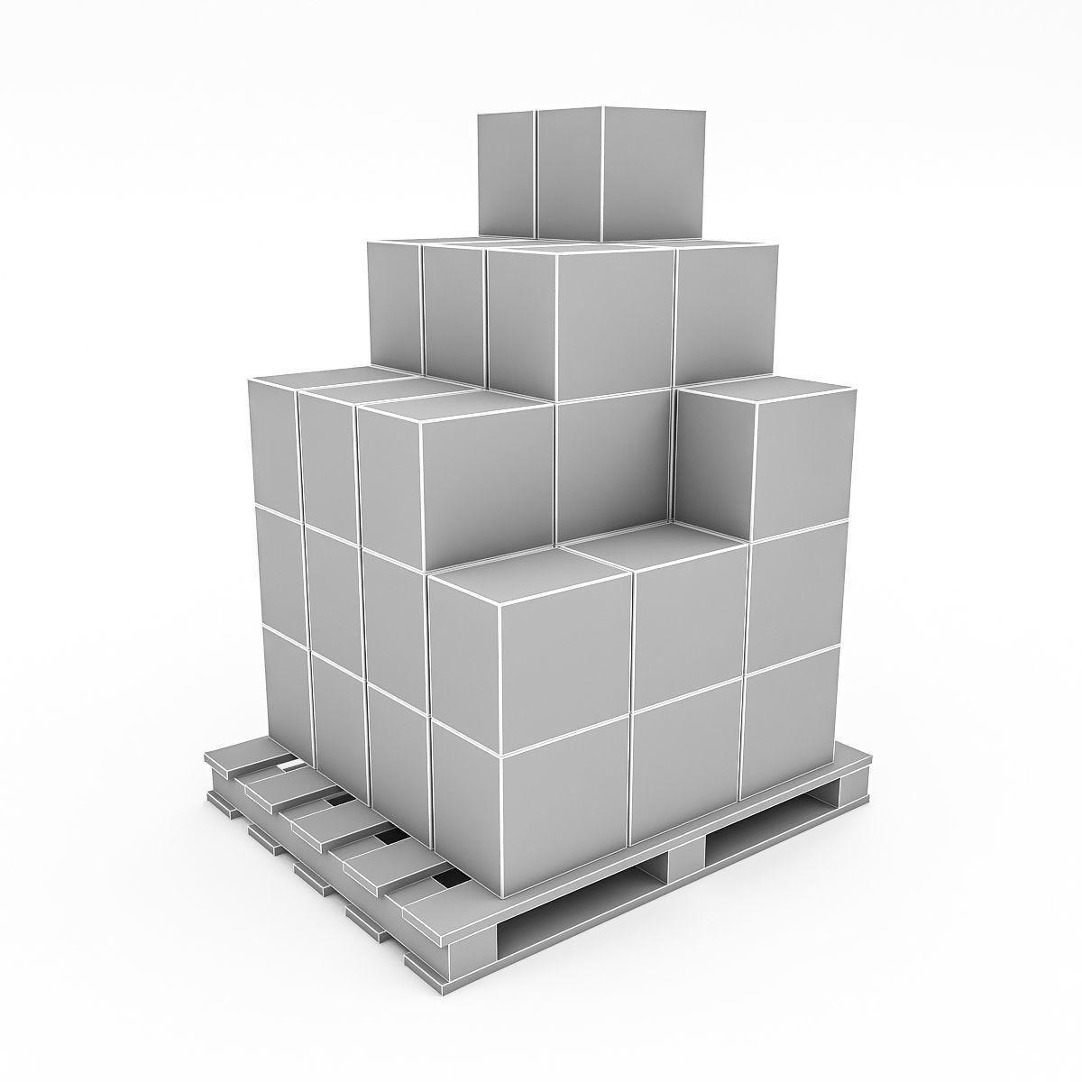 3D Warehouse Box Model 6 Low-poly 3D model_1