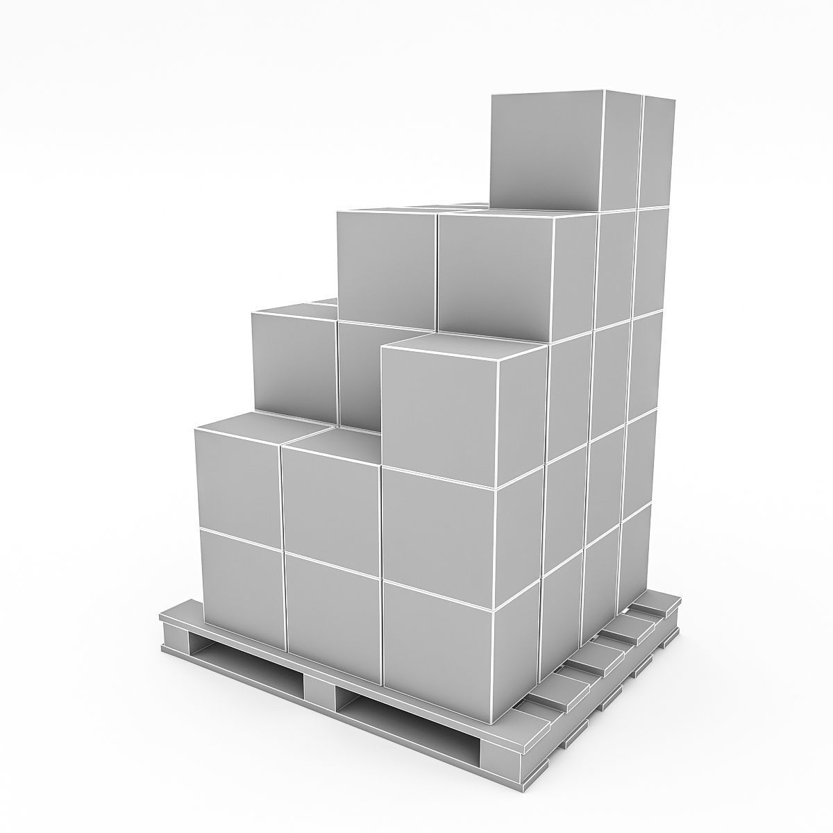 3D Warehouse Box Model 6 Low-poly 3D model_3