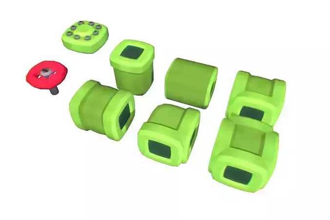 Cube World Pipes - Proto Series Low-poly 3D model