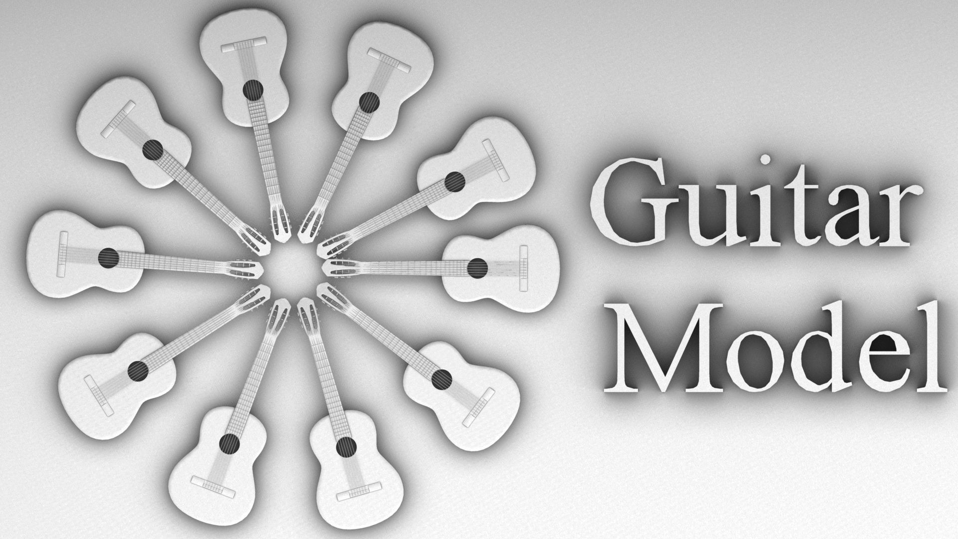 ACOUSTIC GUITAR Low-poly 3D model_5