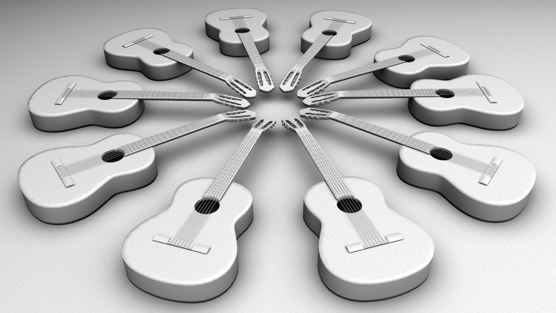 ACOUSTIC GUITAR Low-poly 3D model_6