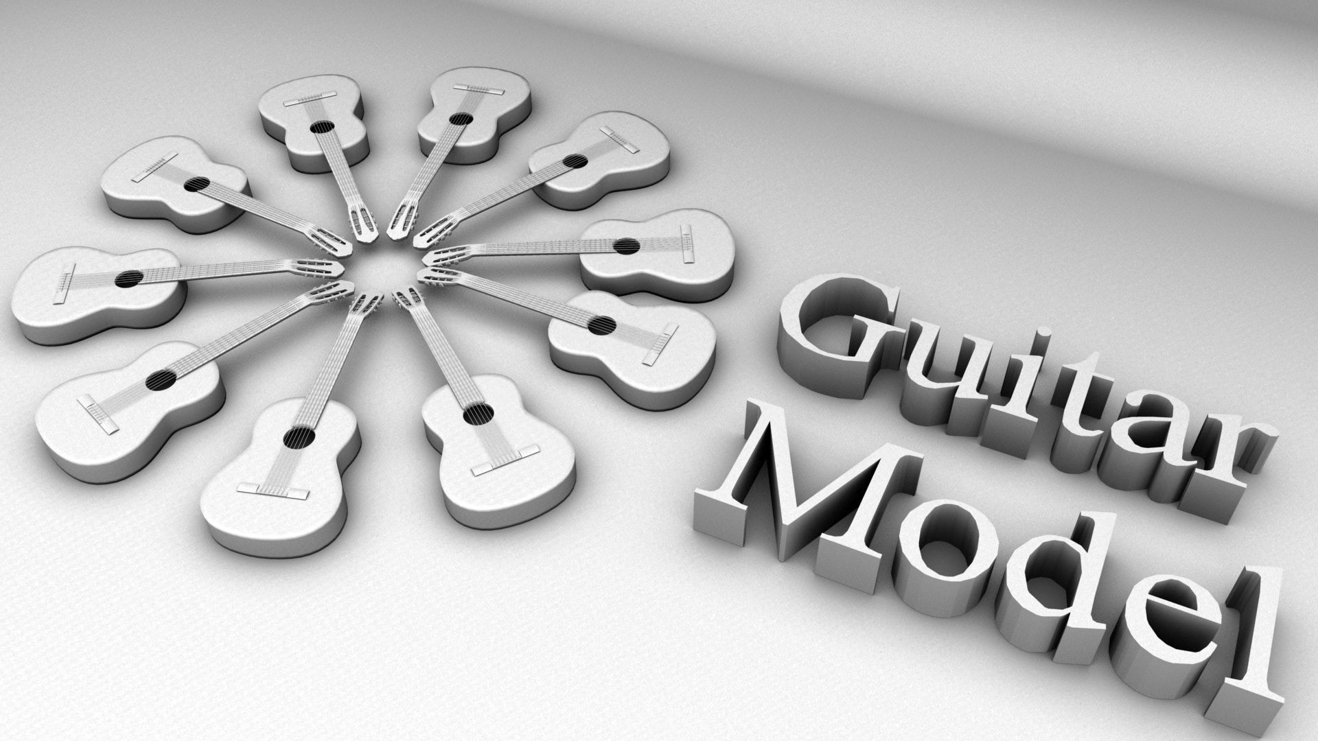 ACOUSTIC GUITAR Low-poly 3D model_3