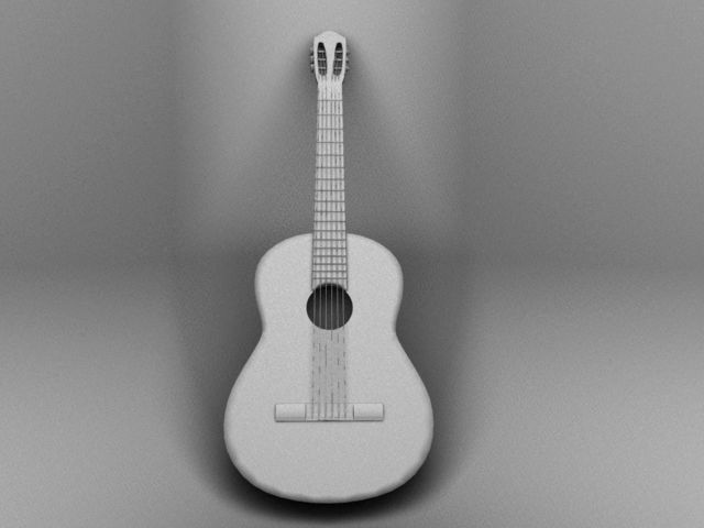 ACOUSTIC GUITAR Low-poly 3D model_4