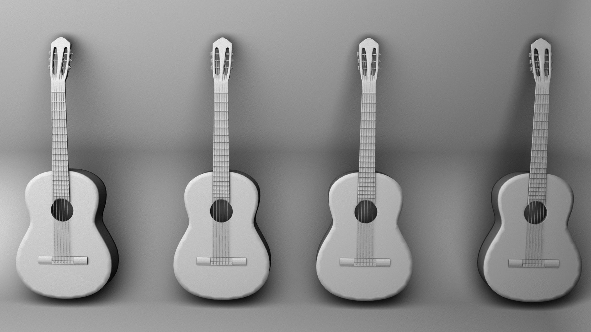 ACOUSTIC GUITAR Low-poly 3D model_8