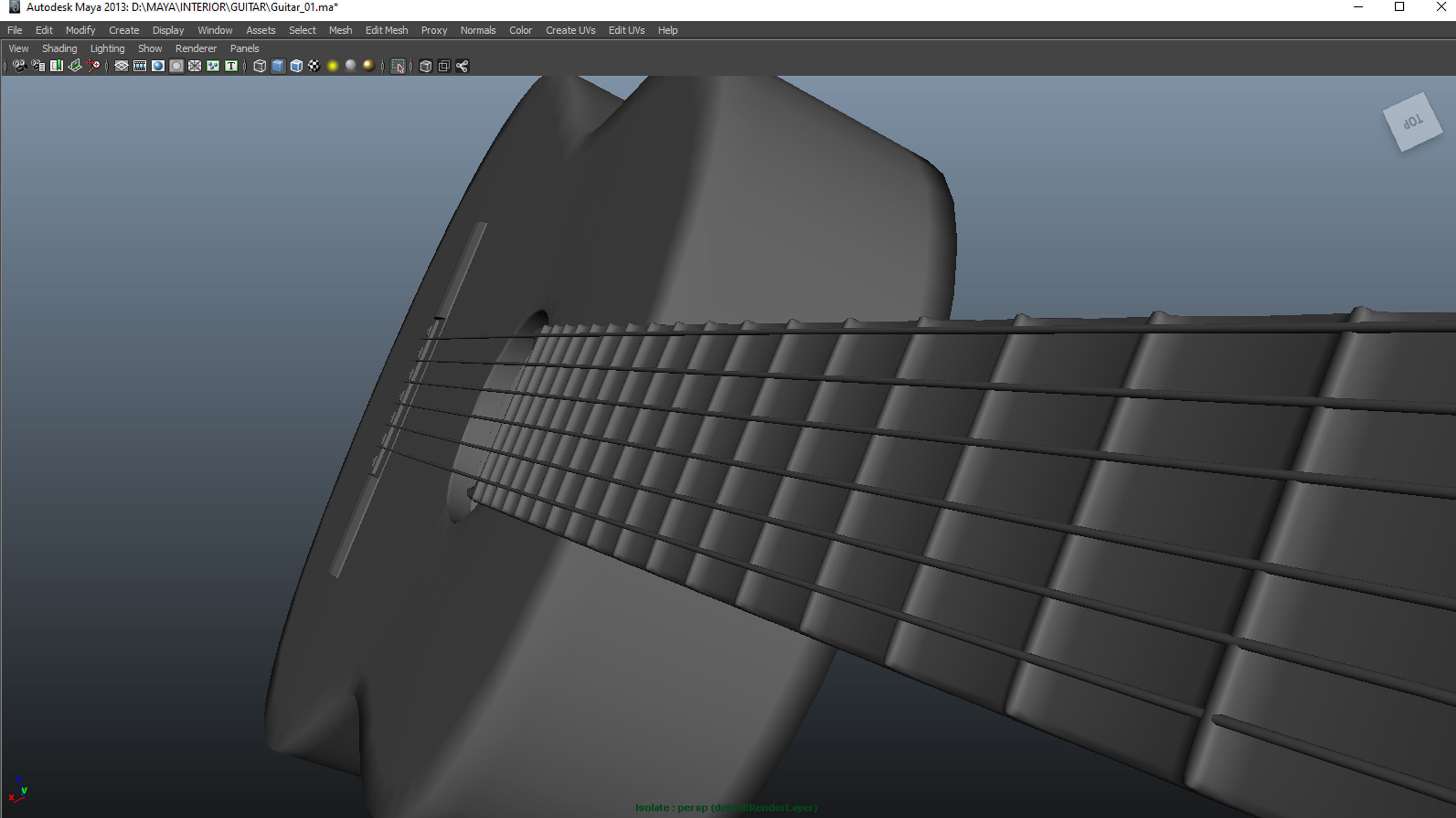ACOUSTIC GUITAR Low-poly 3D model_14