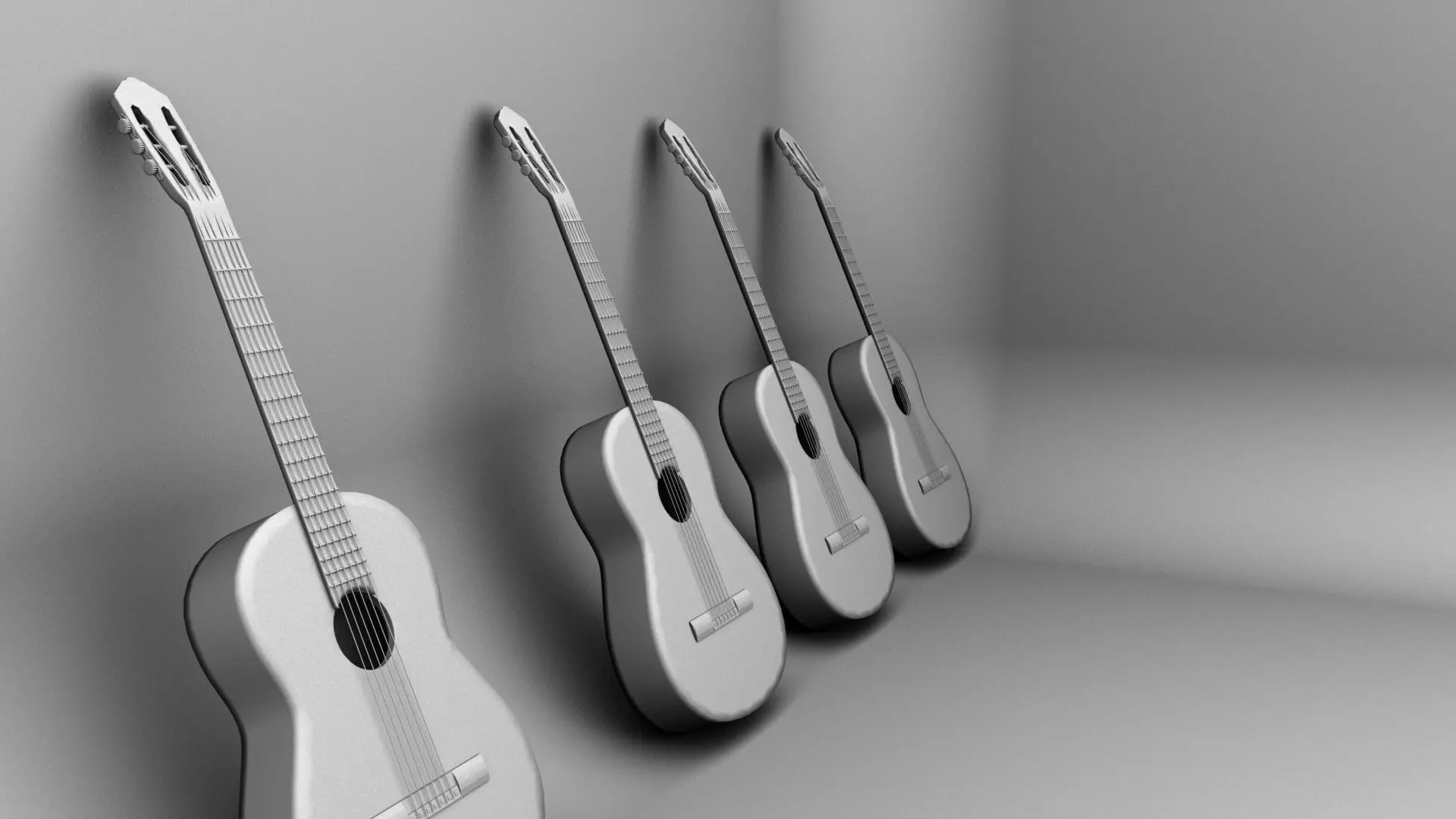 ACOUSTIC GUITAR Low-poly 3D model_0