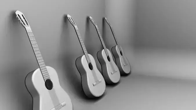 ACOUSTIC GUITAR Low-poly 3D model