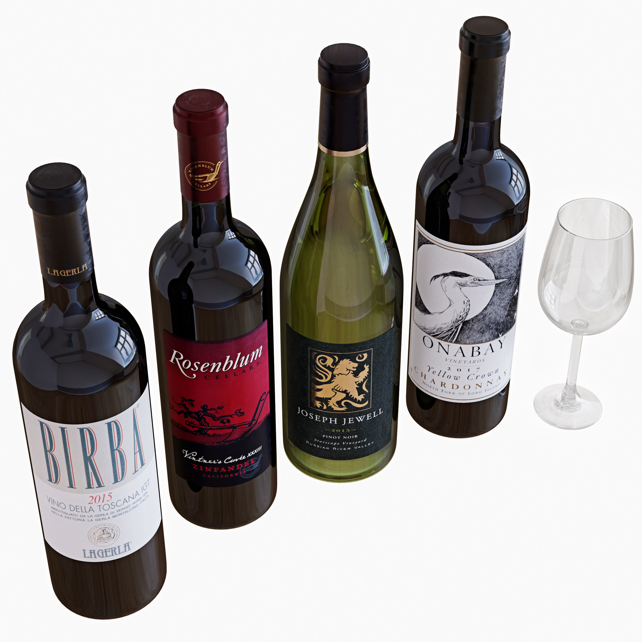 Wine bottle set 8 3D model_2