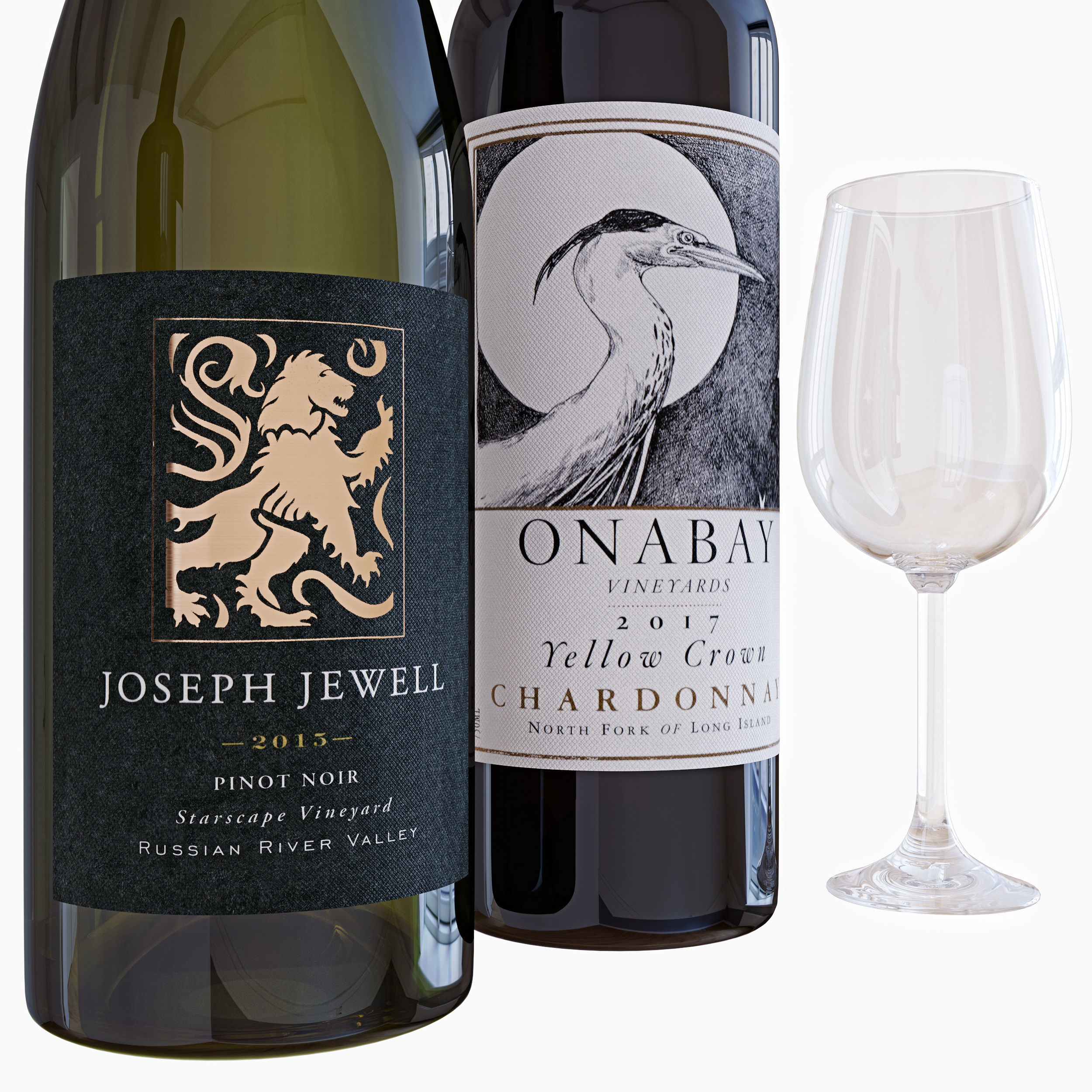 Wine bottle set 8 3D model_3