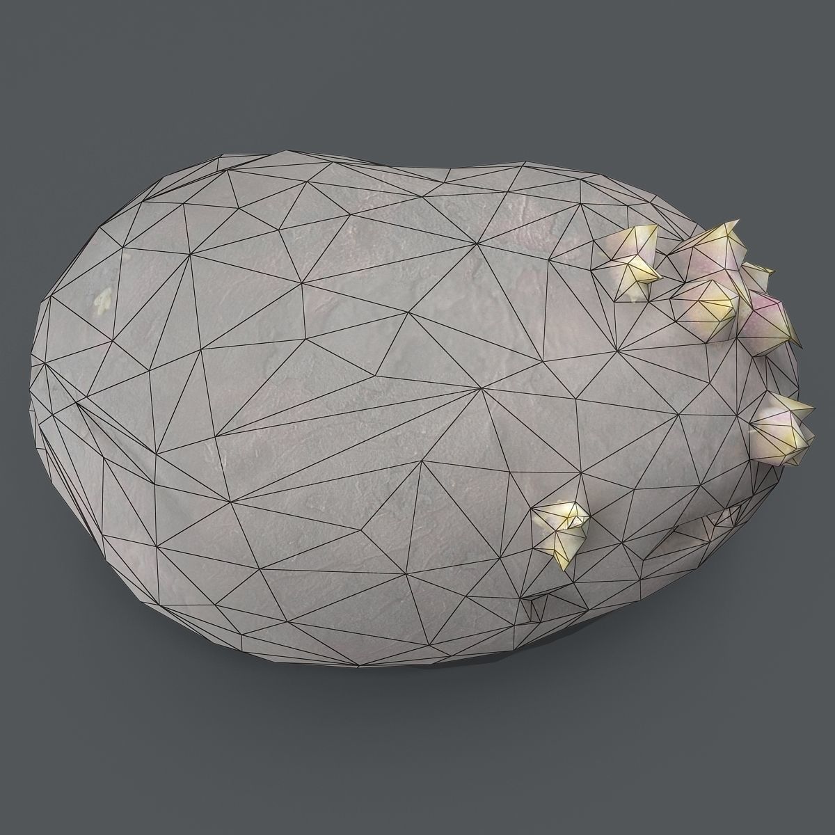 potato with sprouts Low-poly 3D model_6