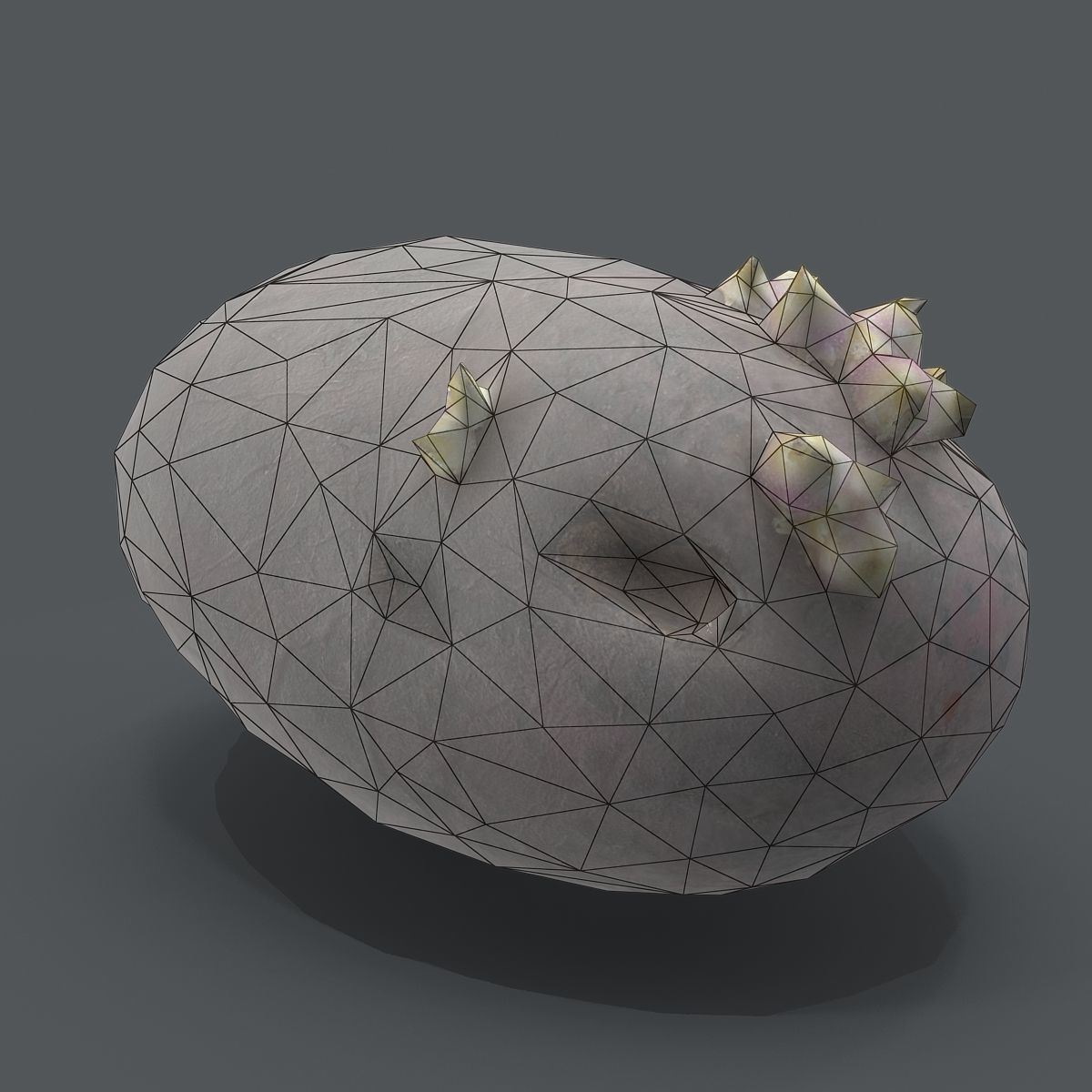potato with sprouts Low-poly 3D model_5
