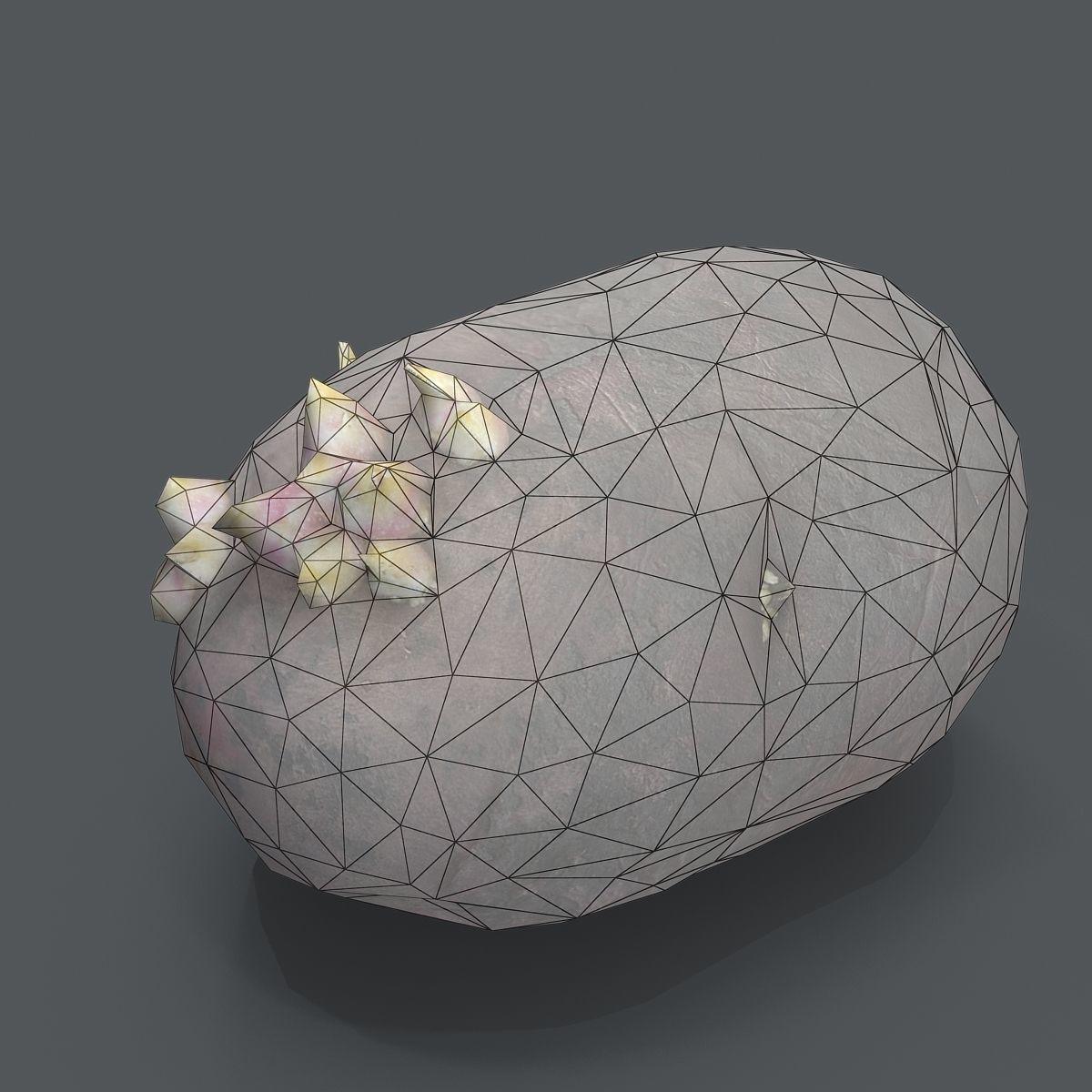 potato with sprouts Low-poly 3D model_4