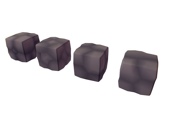 Cube World Rock Block - Proto Series Low-poly 3D model