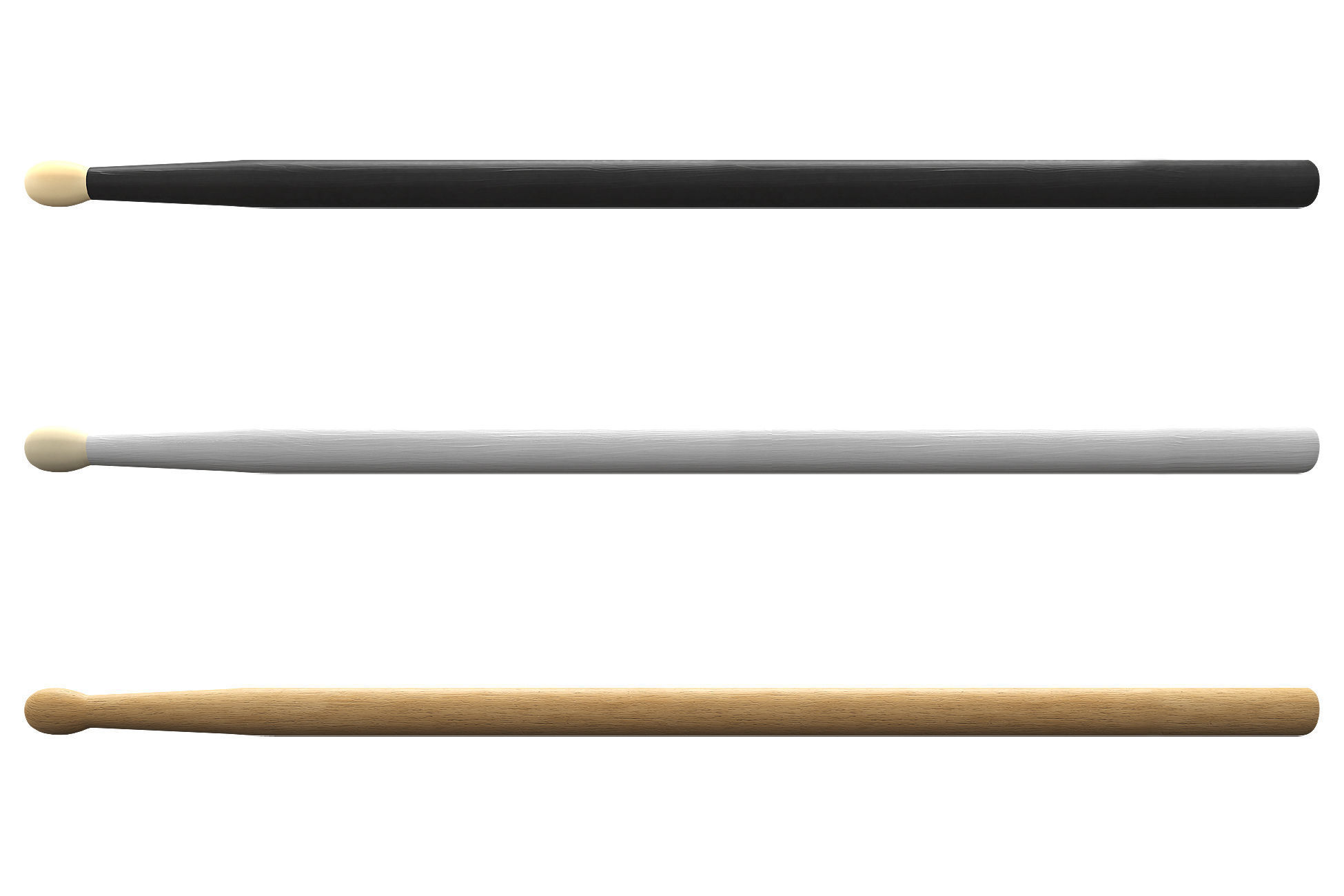Drumsticks Low-poly 3D model_6