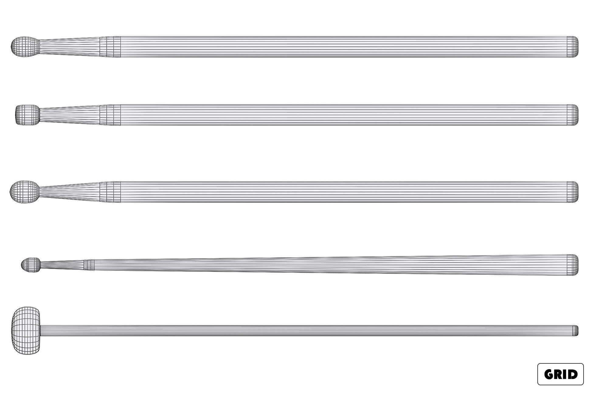 Drumsticks Low-poly 3D model_8