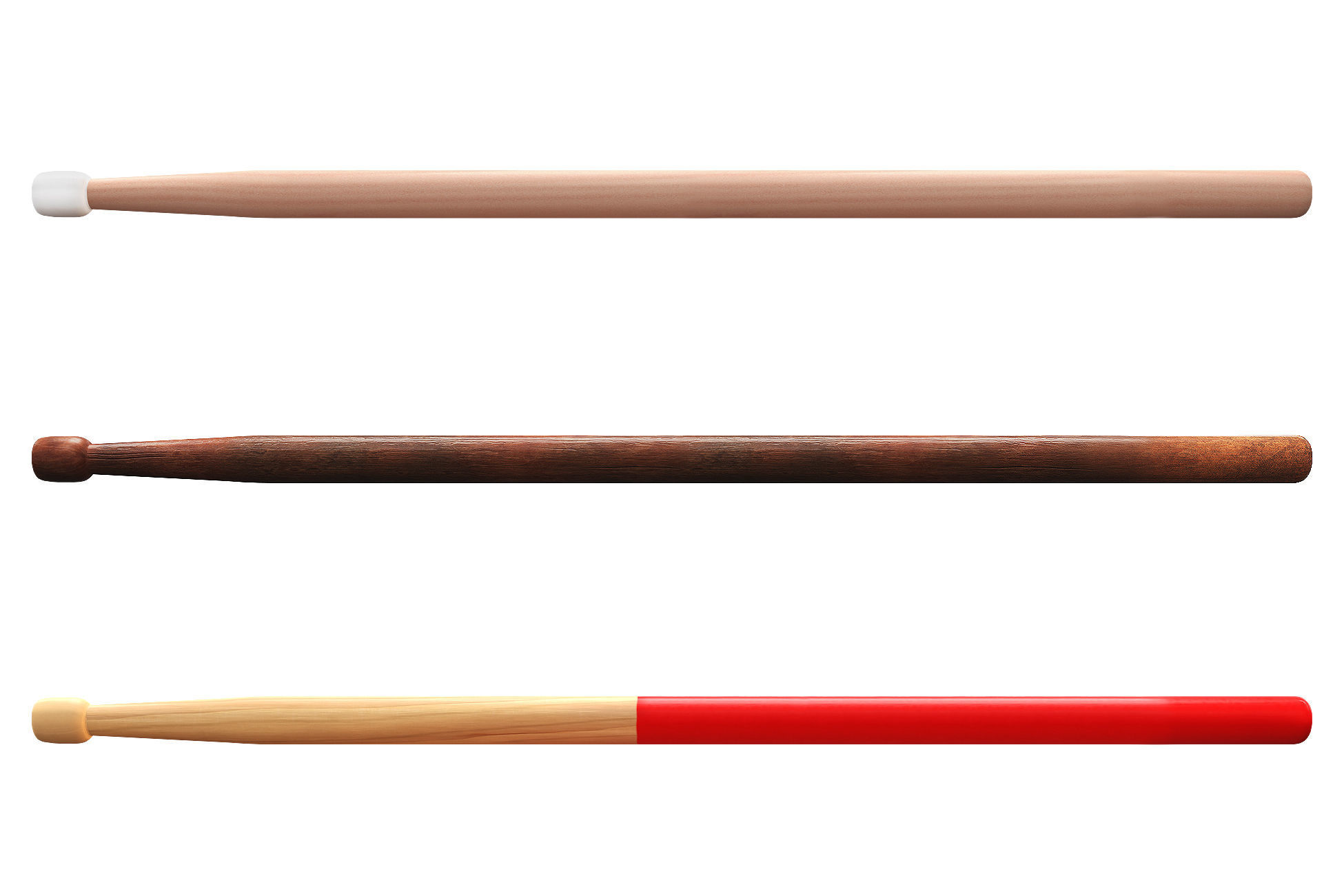 Drumsticks Low-poly 3D model_5