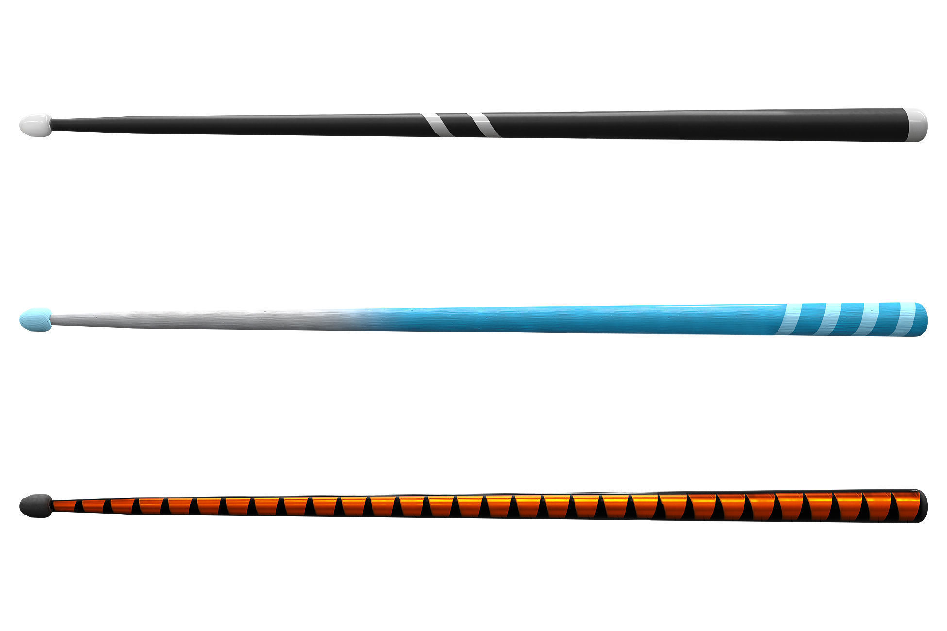 Drumsticks Low-poly 3D model_3