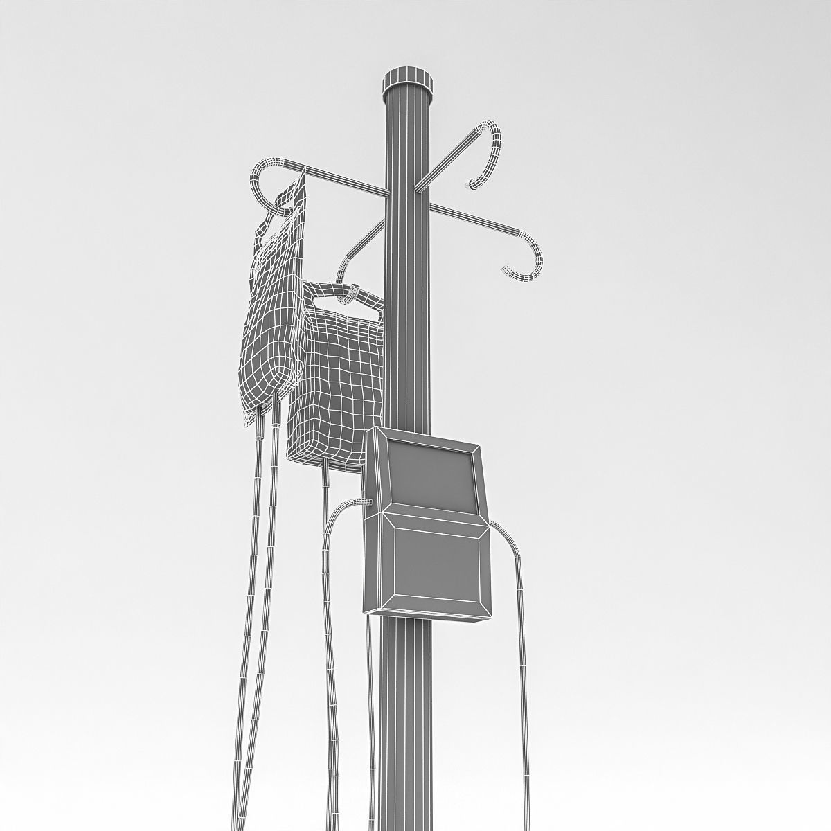 3D Serum Model medical equipment stand Low-poly 3D model_3