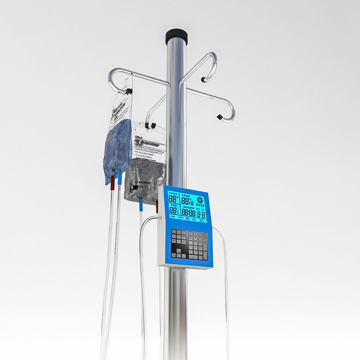 3D Serum Model medical equipment stand Low-poly 3D model_2