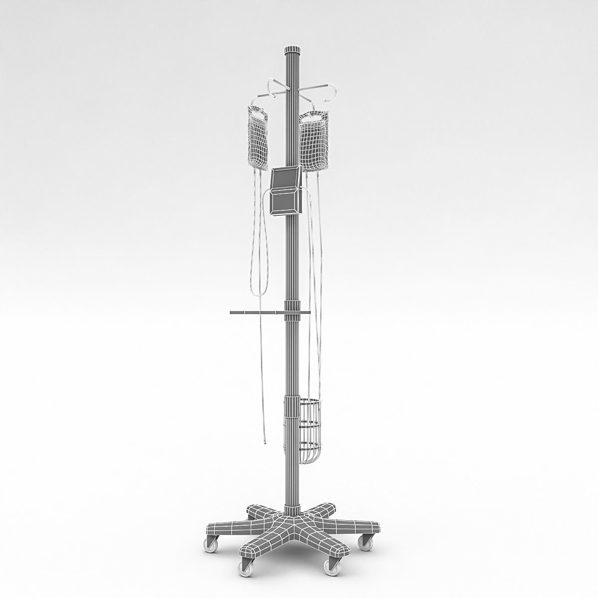 3D Serum Model medical equipment stand Low-poly 3D model_1