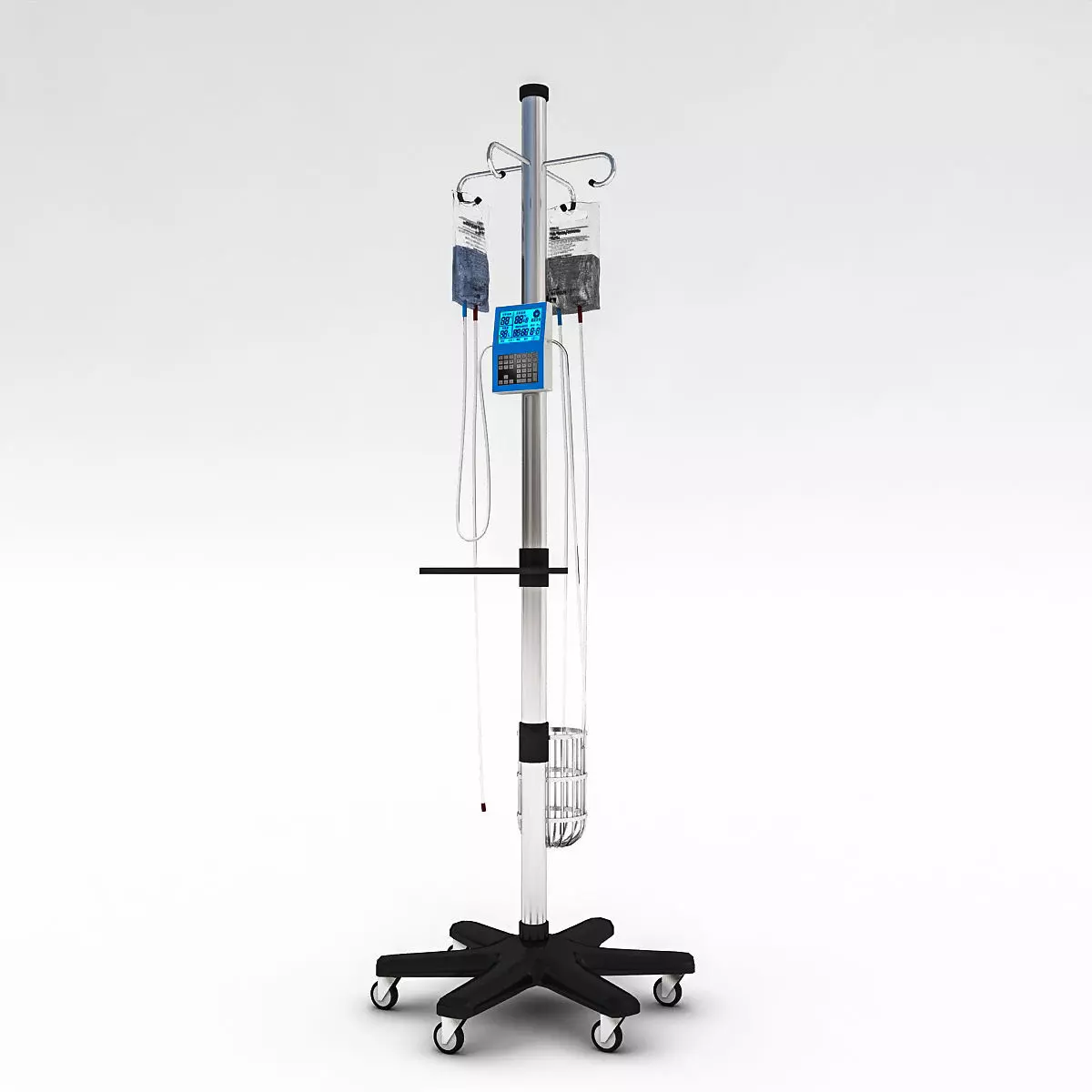 3D Serum Model medical equipment stand Low-poly 3D model_0