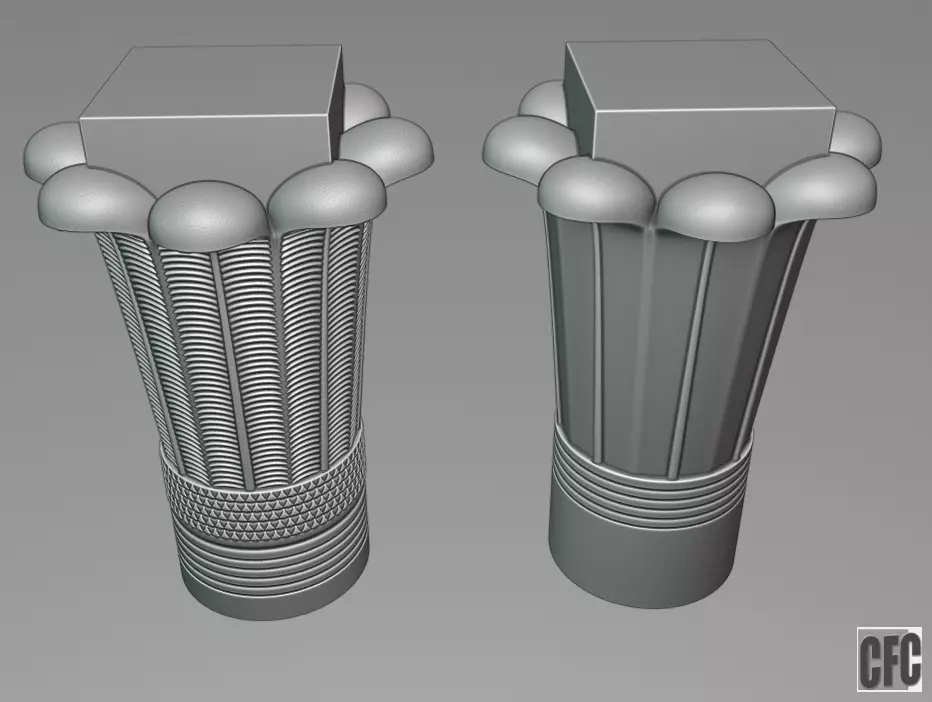 Egyptian Palm Leaf Capital  collection - 2 variants _0