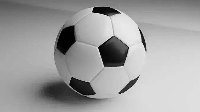 Lowpoly Black and White Soccer Ball 3D Model