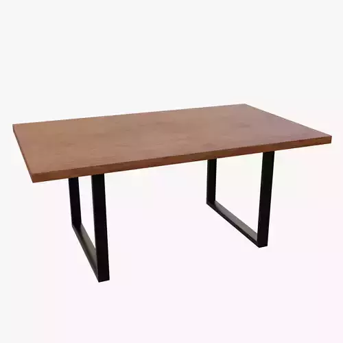 Table with wooden top and metal legs