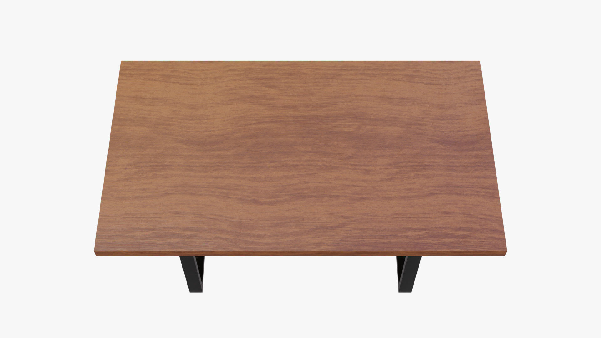 Table with wooden top and metal legs Free 3D model_4