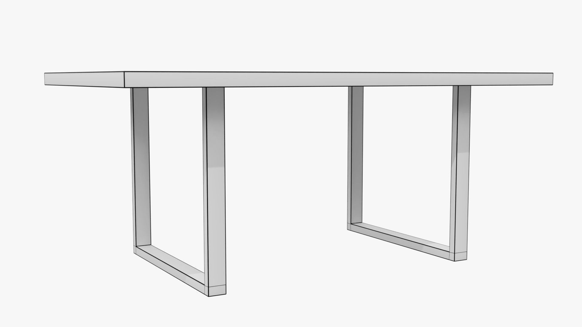 Table with wooden top and metal legs Free 3D model_13