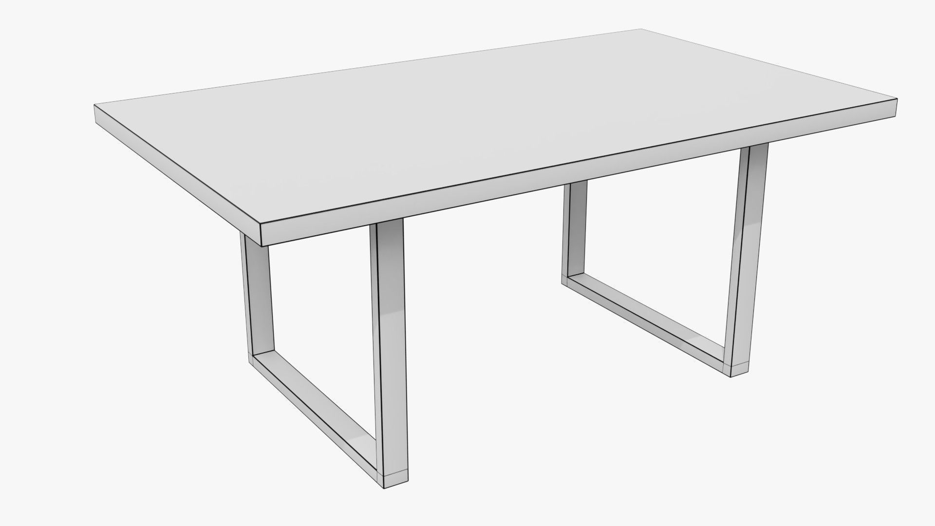 Table with wooden top and metal legs Free 3D model_10