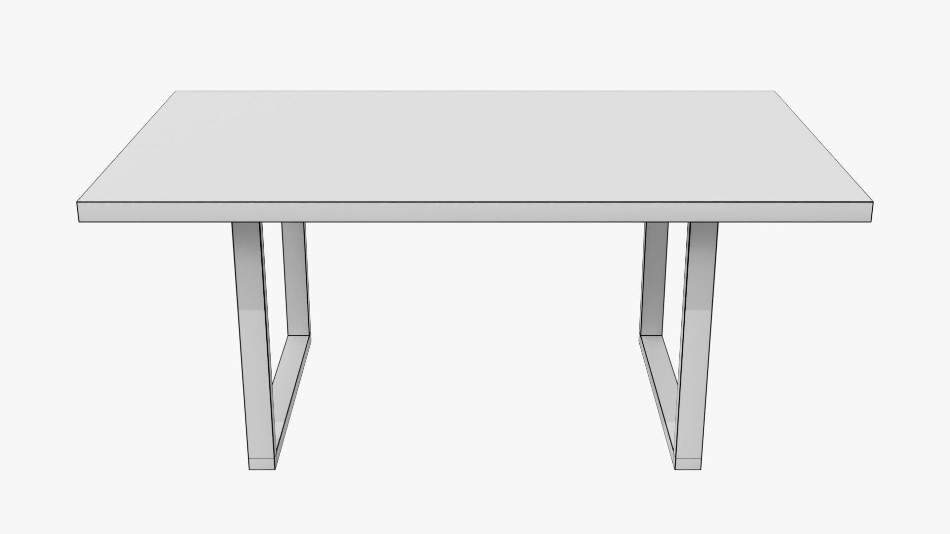 Table with wooden top and metal legs Free 3D model_11