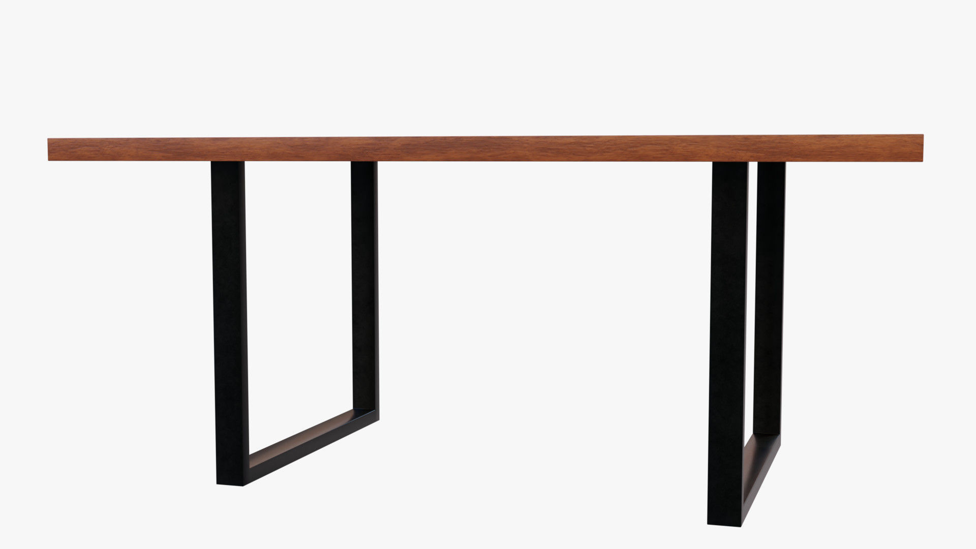 Table with wooden top and metal legs Free 3D model_3