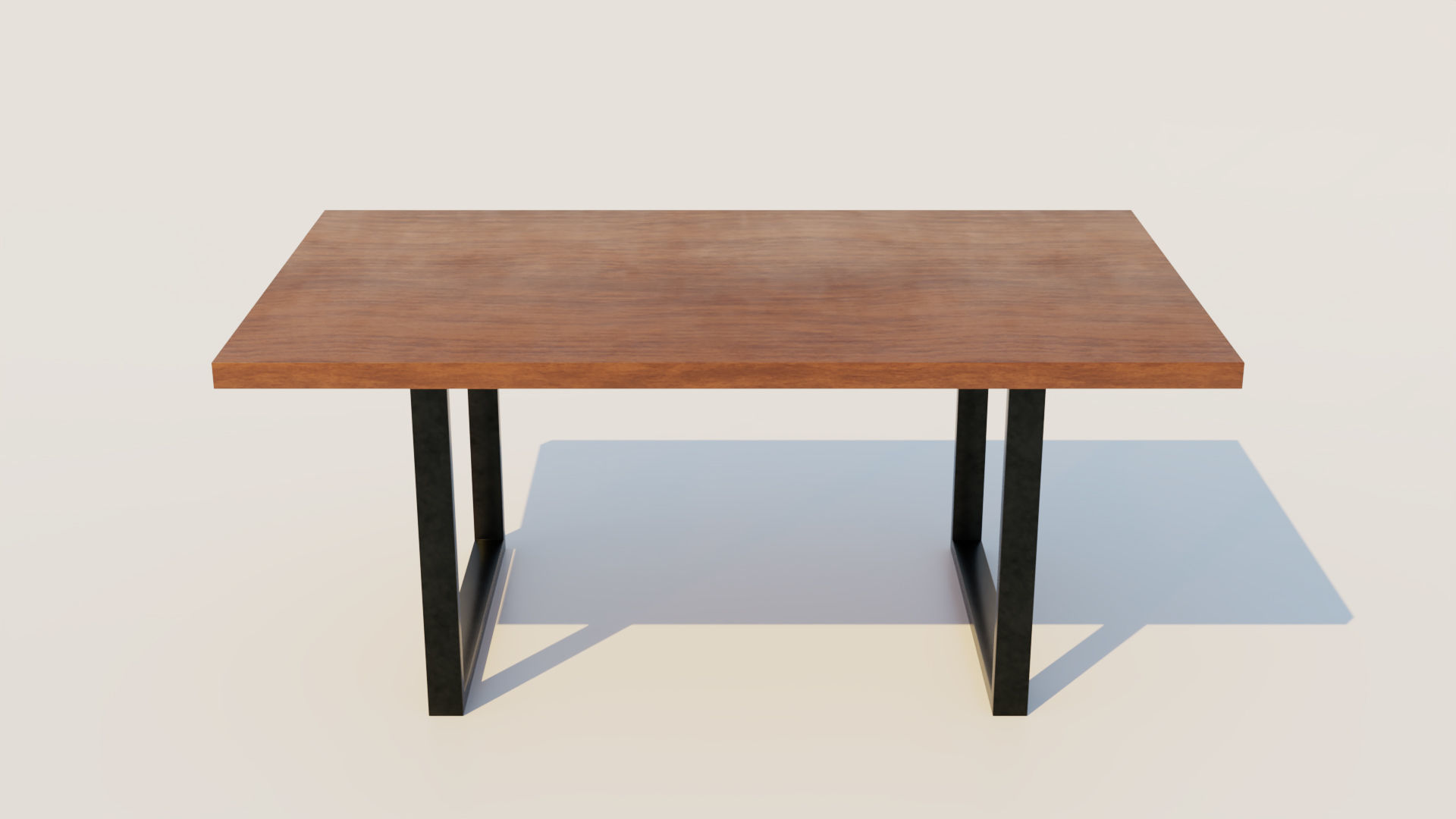 Table with wooden top and metal legs Free 3D model_6