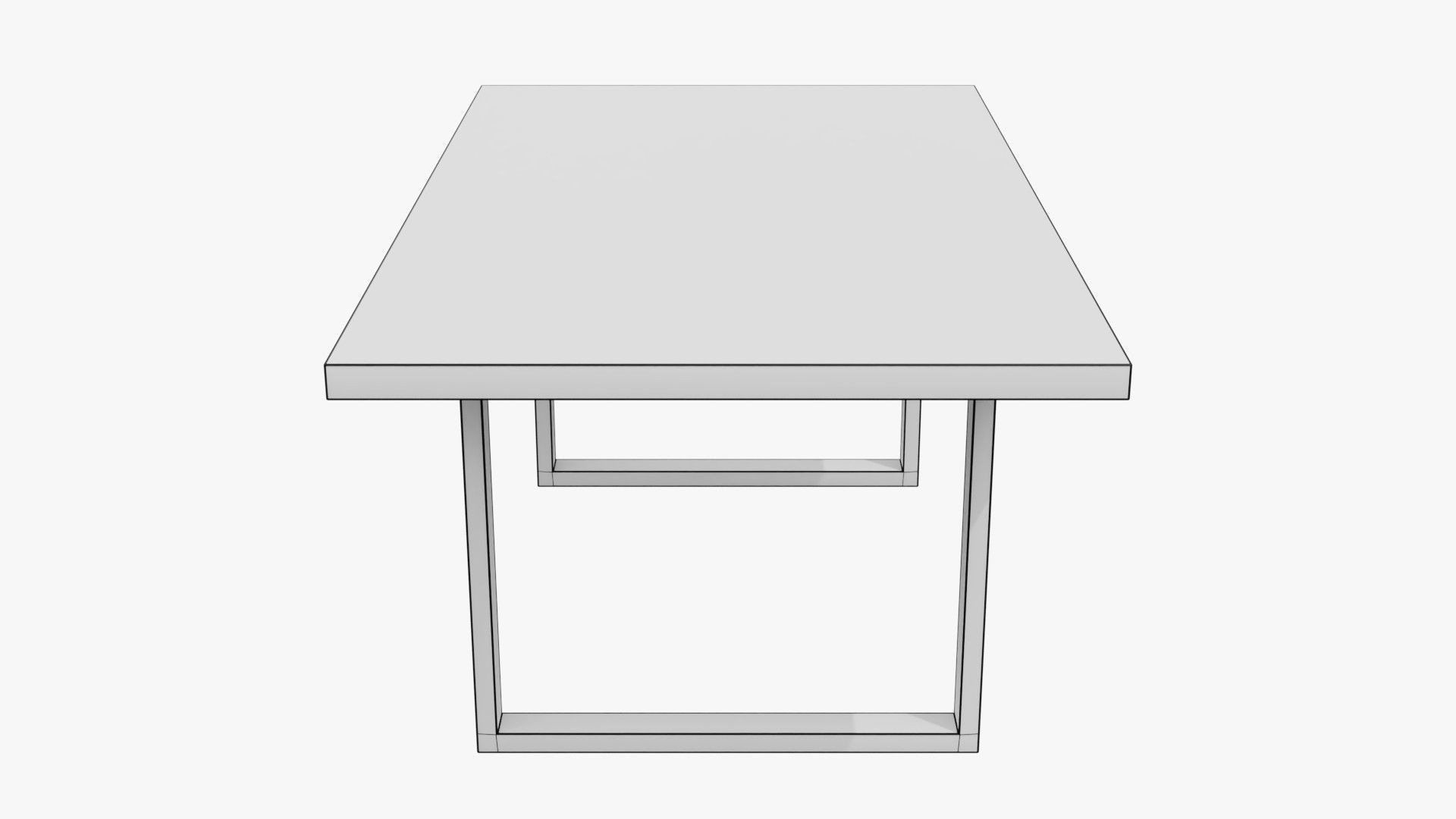 Table with wooden top and metal legs Free 3D model_12