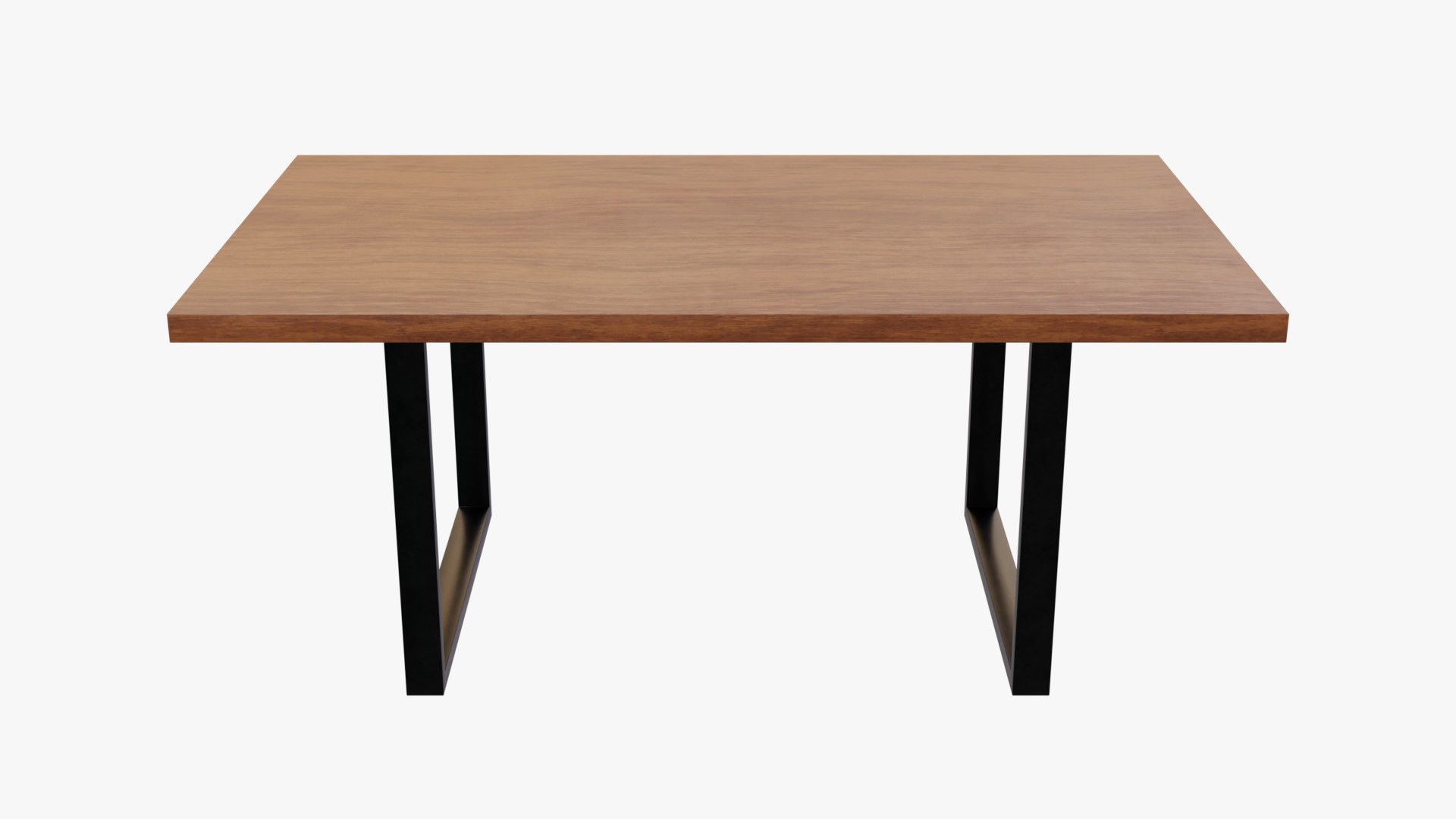 Table with wooden top and metal legs Free 3D model_1