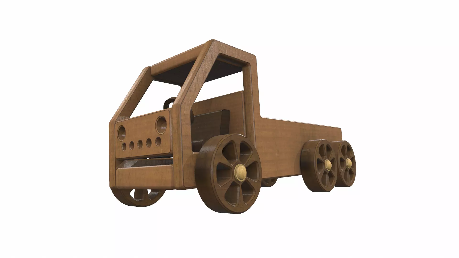 Wooden car toy truck 1 Free 3D model