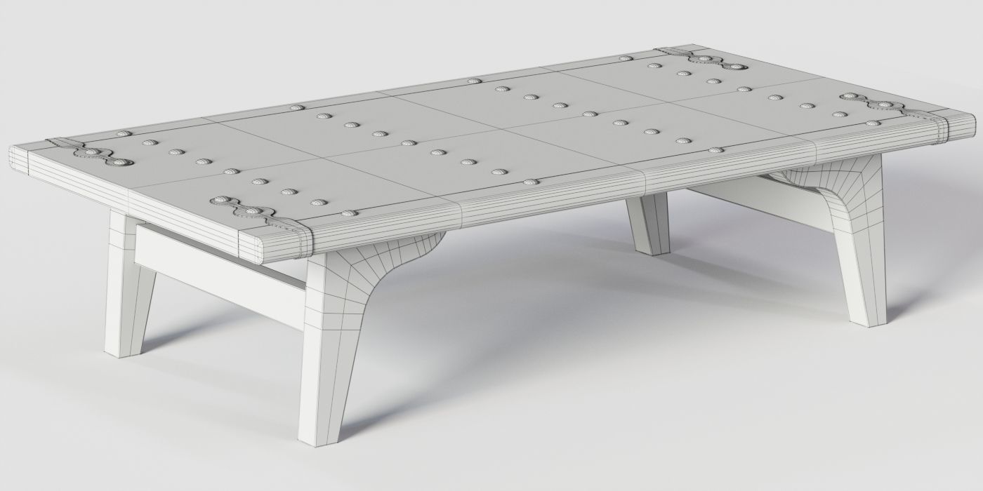 Coffe table Low-poly 3D model_4