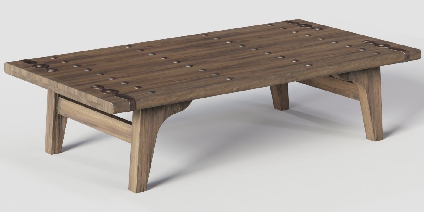Coffe table Low-poly 3D model_1