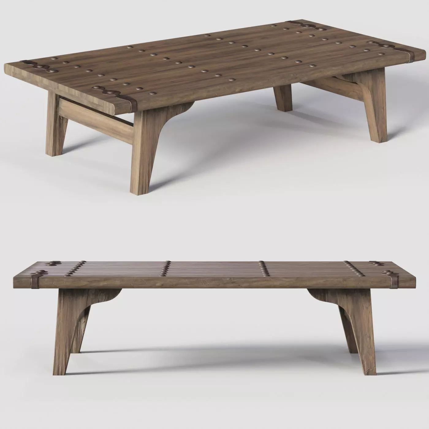 Coffe table Low-poly 3D model_0