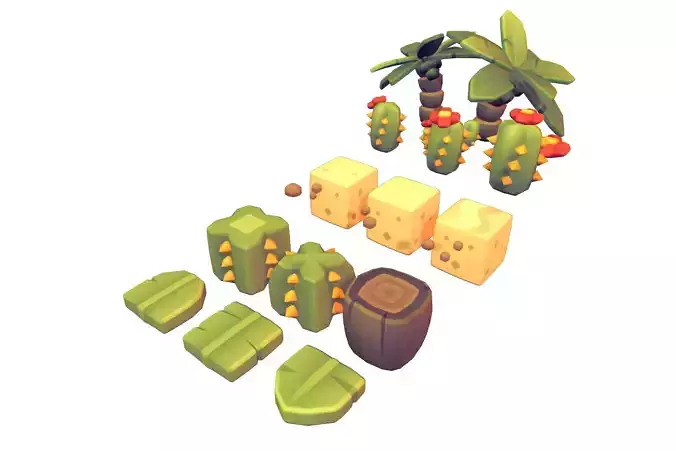 Cube World Sand Block - Proto Series Low-poly 3D model