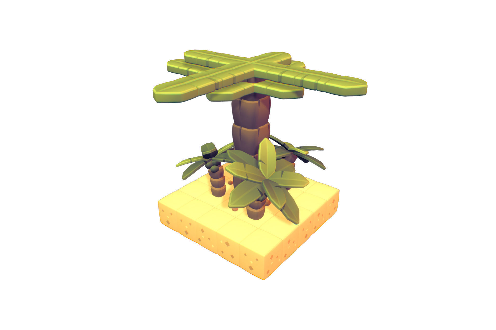 Cube World Sand Block - Proto Series Low-poly 3D model_4