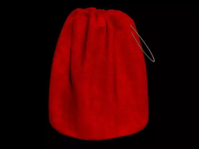 Velvet tied bag Free 3D model