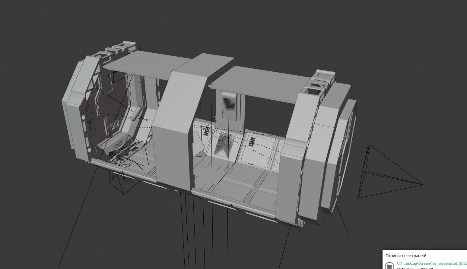 scifi corridor2 3D model_9
