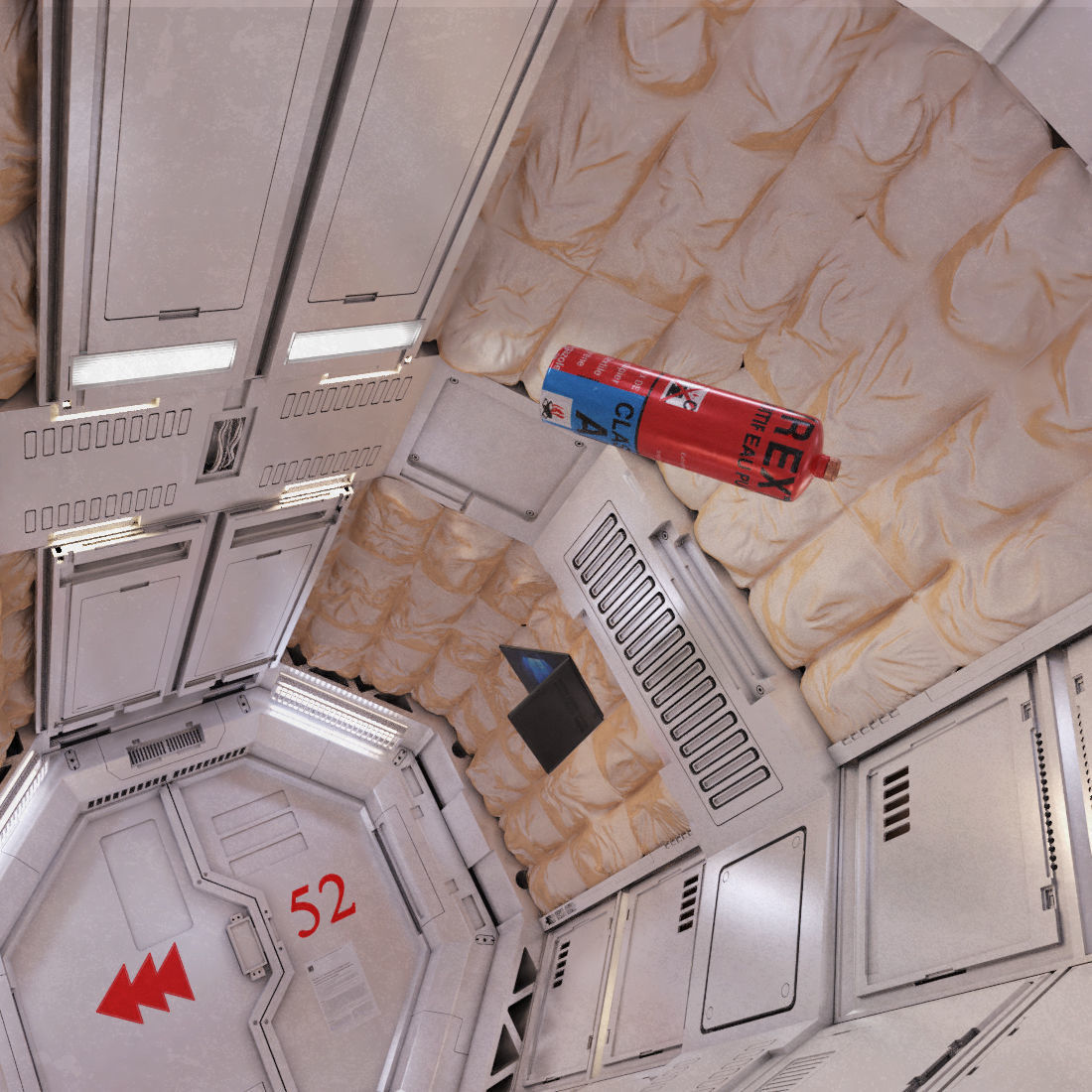 scifi corridor2 3D model_2