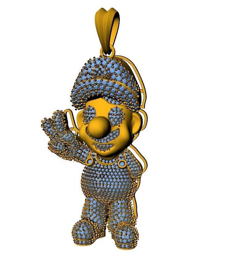 Mario  Pendant 3D Model  3D print model_10