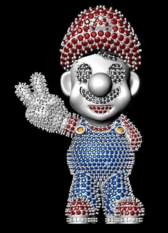 Mario  Pendant 3D Model  3D print model_7